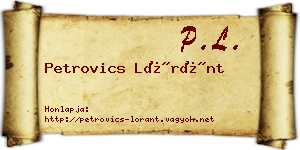 Petrovics Lóránt névjegykártya